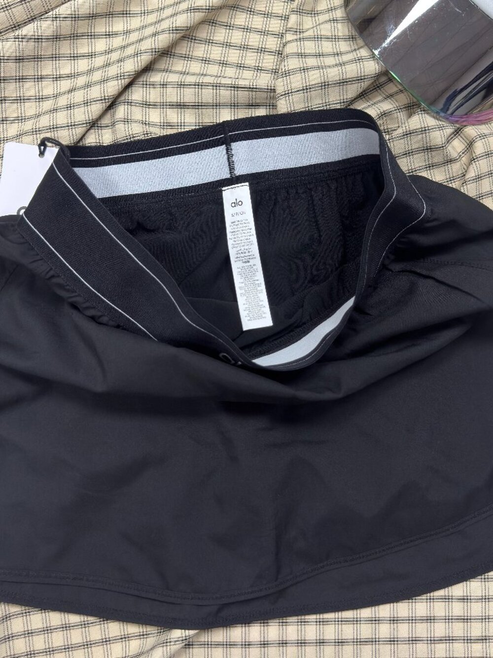 Tenniscore Chic🎾ALO Yoga Match Point Tennis Skirt Black NWT💖 - Picture 2 of 7